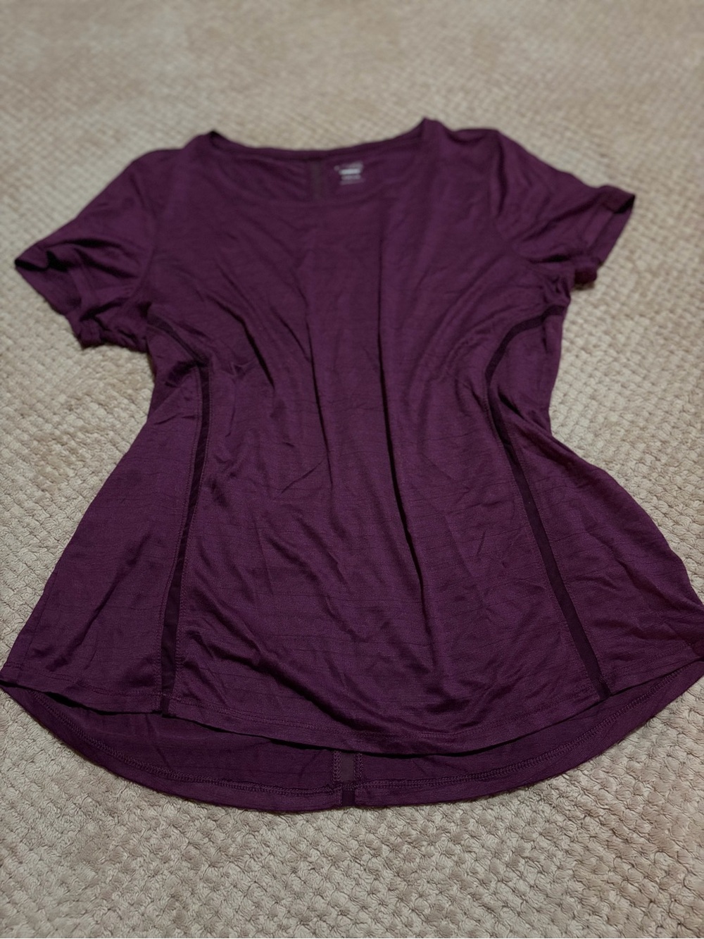 Danskin Women's Short-Sleeve Scoop Neck Top in Plum
